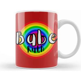Baskı Dükkanı Babe Ruth Baseball Retro Rainbow Style Kupa Bardak