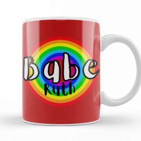 Baskı Dükkanı Babe Ruth Baseball Retro Rainbow Style Kupa Bardak