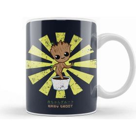 Baskı Dükkanı Baby Groot Retro Japanese Guardians of the Galaxy Kupa