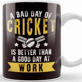 Baskı Dükkanı Bad Day of Cricket Better Than Day Good At Work Cricketer Kupa Bardak