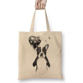 Baskı Dükkanı Balloon Dog Pug Köpek Bez Çanta