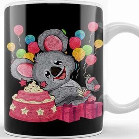 Baskı Dükkanı Balloon Funny Koala Kids Birthday Koala Masque Kupa
