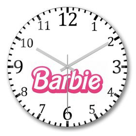 Baskı Dükkanı Barbie Bombeli Gerçek Cam Duvar Saati