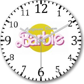 Baskı Dükkanı Barbie Bombeli Gerçek Cam Duvar Saati