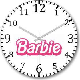 Baskı Dükkanı Barbie Bombeli Gerçek Cam Duvar Saati