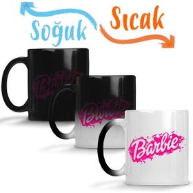 Baskı Dükkanı Barbie Logo 01 Sihirli Porselen Kupa