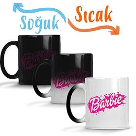 Baskı Dükkanı Barbie Logo 01 Sihirli Porselen Kupa