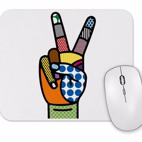Baskı Dükkanı Barış Zafer İşareti Tasarım Mouse Pad