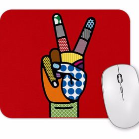 Baskı Dükkanı Barış Zafer İşareti Tasarım Mouse Pad