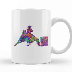 Baskı Dükkanı Barrel Racing Watercolor Art Kupa