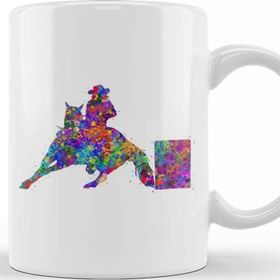 Baskı Dükkanı Barrel Racing Watercolor Art Kupa