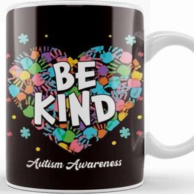 Baskı Dükkanı Be Kind Autism Awareness Puzzle Children Heart Son Daughter Kupa