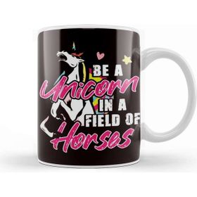 Baskı Dükkanı Be Unicorn in Field of Horses Magic Fantasy Motivation Kupa