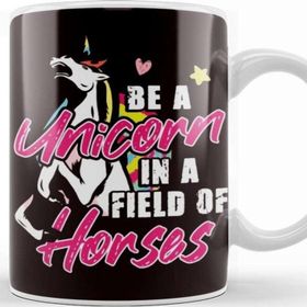 Baskı Dükkanı Be Unicorn in Field of Horses Magic Fantasy Motivation Kupa