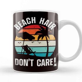Baskı Dükkanı Beach Hair Island Summer Travel Vacation Ocean Sunbathing Kupa