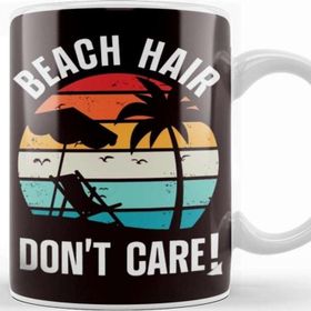 Baskı Dükkanı Beach Hair Island Summer Travel Vacation Ocean Sunbathing Kupa