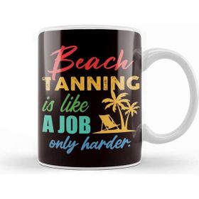 Baskı Dükkanı Beach Tanning Sunbathing Summer Island Vacation Traveler Sun Kupa