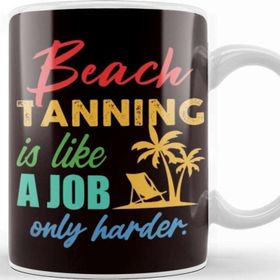 Baskı Dükkanı Beach Tanning Sunbathing Summer Island Vacation Traveler Sun Kupa