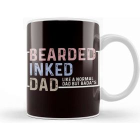 Baskı Dükkanı Bearded Inked Dad Papa Daddy Stepdad Father Husband Family Kupa