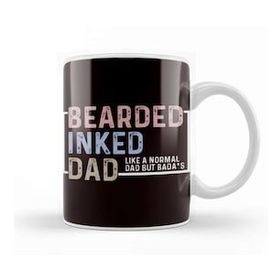Baskı Dükkanı Bearded Inked Dad Papa Daddy Stepdad Father Husband Family Kupa