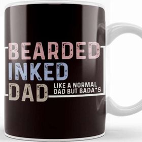 Baskı Dükkanı Bearded Inked Dad Papa Daddy Stepdad Father Husband Family Kupa
