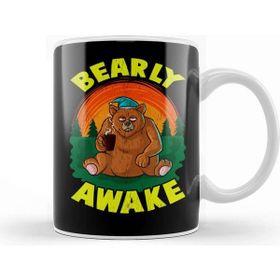 Baskı Dükkanı Bearly Awake Sleeping Bear Funny Barely Awake Pun Kupa