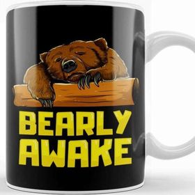 Baskı Dükkanı Bearly Awake Sleeping Bear Funny Barely Sleepy Pun Kupa