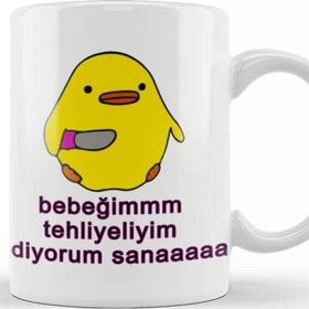 Baskı Dükkanı Belalı Civciv Tehlikeliyim Diyorum Kupa