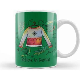 Baskı Dükkanı Believe In Santa Christmas Sweater Sketch Kupa Bardak