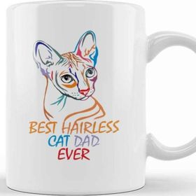 Baskı Dükkanı Best Cat Dad Ever Best Hairless Cat Dad Ever Cat Daddy Kedi Kupa