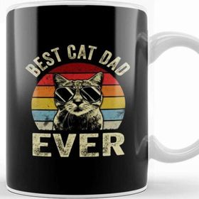 Baskı Dükkanı Best Cat Dad Ever Cat Dad Father Vintage Gift Kupa