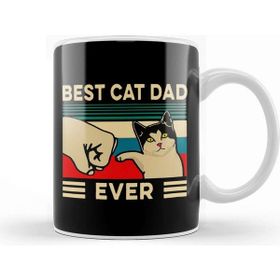 Baskı Dükkanı Best Cat Dad Ever Funny Cat Dad Father Vintage Gift 01 Kupa