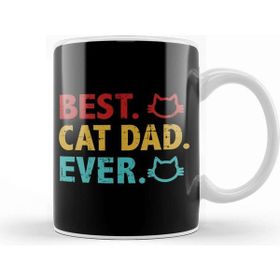 Baskı Dükkanı Best Cat Dad Ever Funny Cat Daddy Father Day Vintage 01 Kupa
