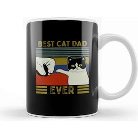 Baskı Dükkanı Best Cat Dad Ever Funny Cat Daddy Father Day Vintage 010 Kupa