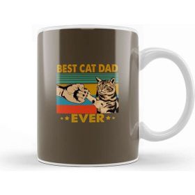 Baskı Dükkanı Best Cat Dad Ever Funny Cat Daddy Father Day Vintage 02 Kupa