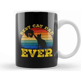 Baskı Dükkanı Best Cat Dad Ever Funny Cat Daddy Father Day Vintage 04 Kupa Bardak