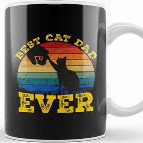 Baskı Dükkanı Best Cat Dad Ever Funny Cat Daddy Father Day Vintage 04 Kupa Bardak