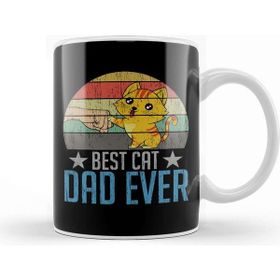 Baskı Dükkanı Best Cat Dad Ever Funny Cat Daddy Father Day Vintage 05 Kupa Bardak