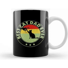 Baskı Dükkanı Best Cat Dad Ever Funny Cat Daddy Father Day Vintage 05 Kupa Bardak