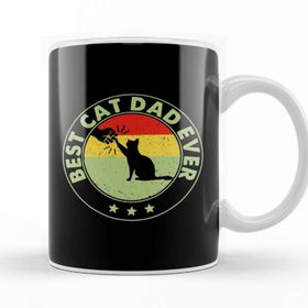 Baskı Dükkanı Best Cat Dad Ever Funny Cat Daddy Father Day Vintage 05 Kupa Bardak