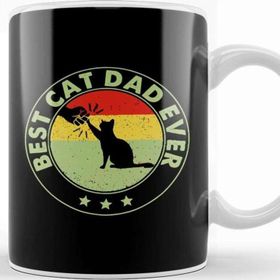 Baskı Dükkanı Best Cat Dad Ever Funny Cat Daddy Father Day Vintage 05 Kupa Bardak
