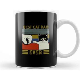 Baskı Dükkanı Best Cat Dad Ever Funny Cat Daddy Father Day Vintage 06 Kupa