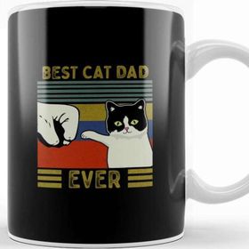 Baskı Dükkanı Best Cat Dad Ever Funny Cat Daddy Father Day Vintage 06 Kupa