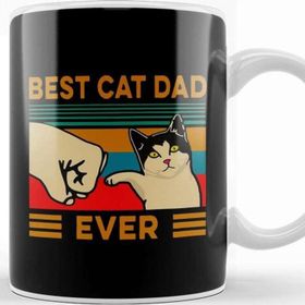 Baskı Dükkanı Best Cat Dad Ever Funny Cat Daddy Father Day Vintage 07 Kupa Bardak