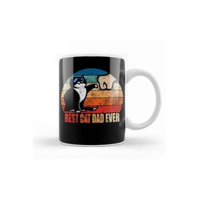 Baskı Dükkanı Best Cat Dad Ever Funny Cat Daddy Father Day Vintage 08 Kupa
