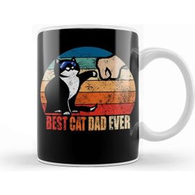 Baskı Dükkanı Best Cat Dad Ever Funny Cat Daddy Father Day Vintage 08 Kupa