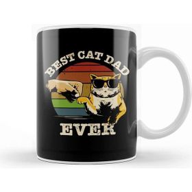 Baskı Dükkanı Best Cat Dad Ever Funny Cat Daddy Father Day Vintage Kupa Bardak