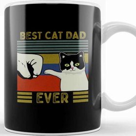 Baskı Dükkanı Best Cat Dad Ever Funny Cat Daddy Father Day Vintage Kupa Bardak