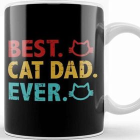 Baskı Dükkanı Best Cat Dad Ever Funny Cat Daddy Father Day Vintage Kupa Bardak