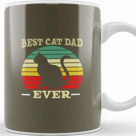 Baskı Dükkanı Best Cat Dad Ever Funny Cat Daddy Father Day Vintage Kupa Bardak